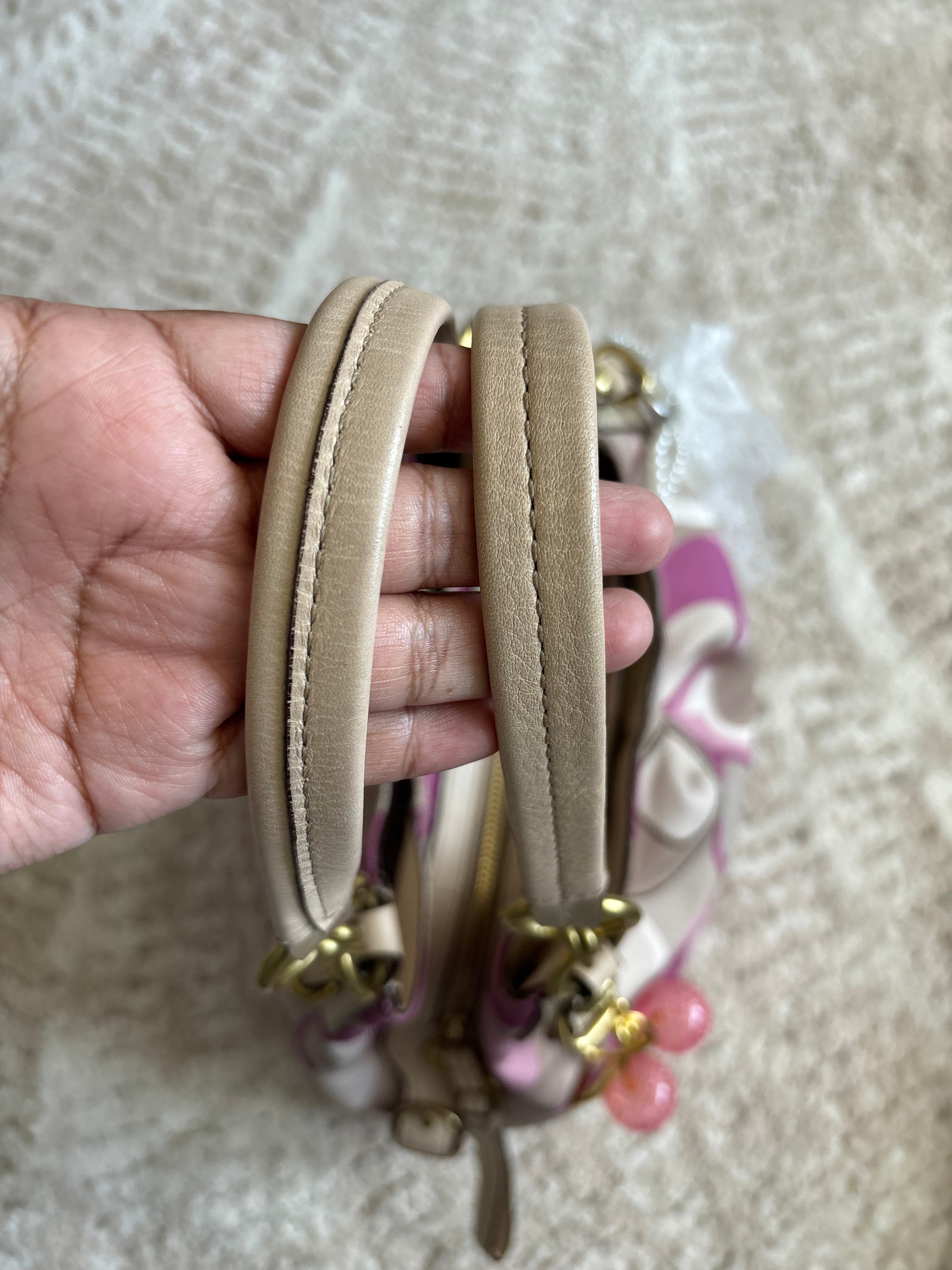 Coach Maggie Pink Canvas Shoulder Bag