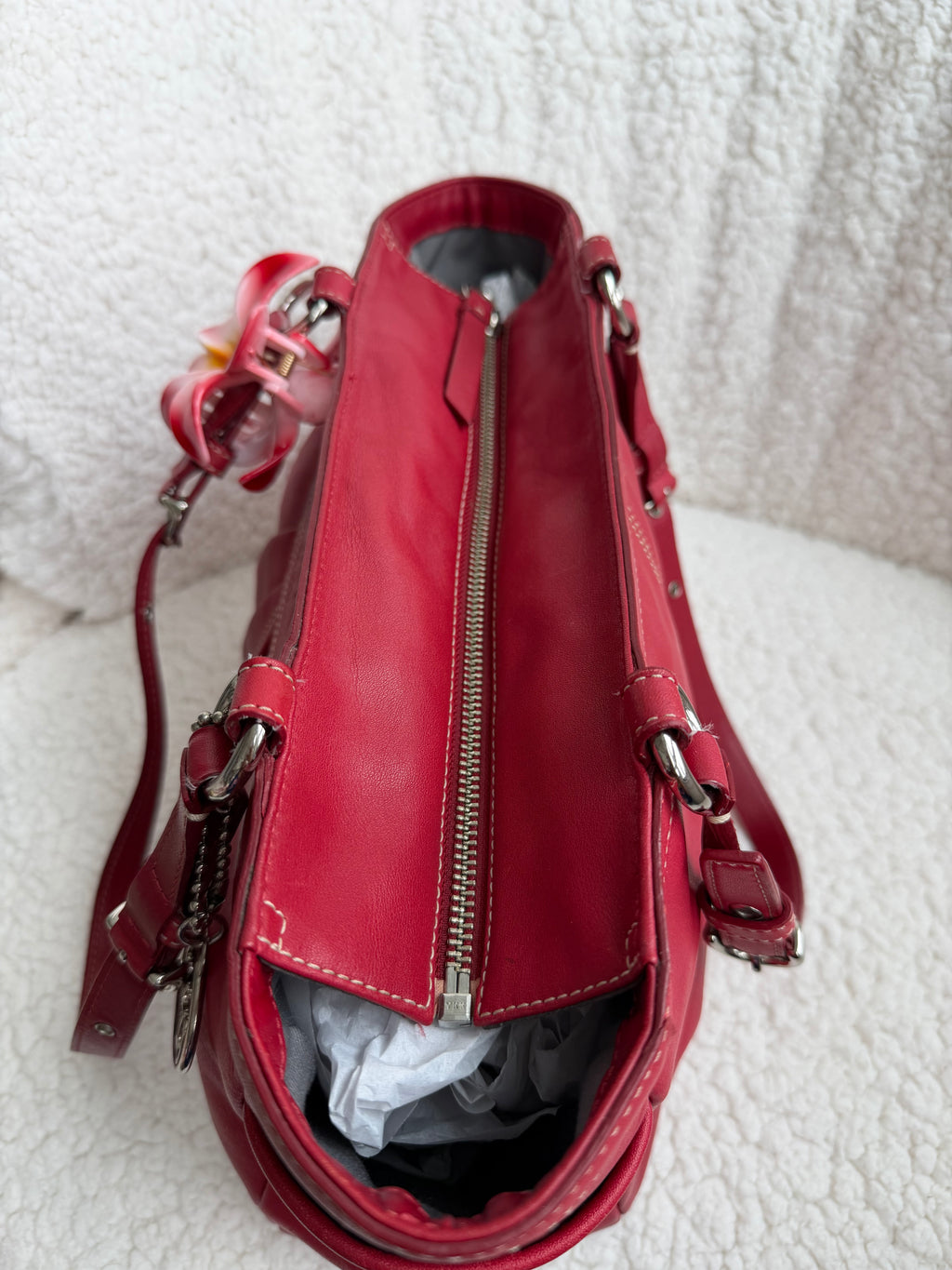Coach Red Leather Tote