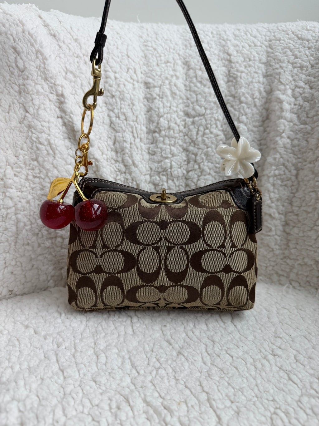 Coach Turnlock Mini Brown Bag