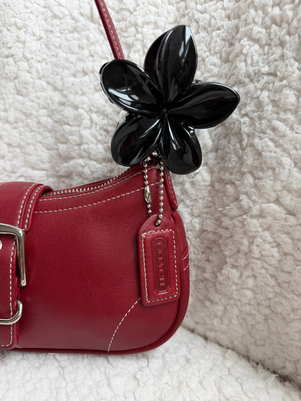 Coach Demi Buckle Bag Cherry Red