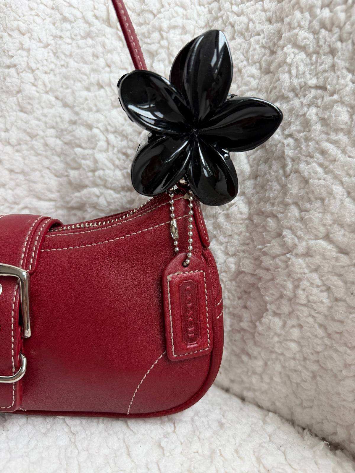 Coach Demi Buckle Bag Cherry Red