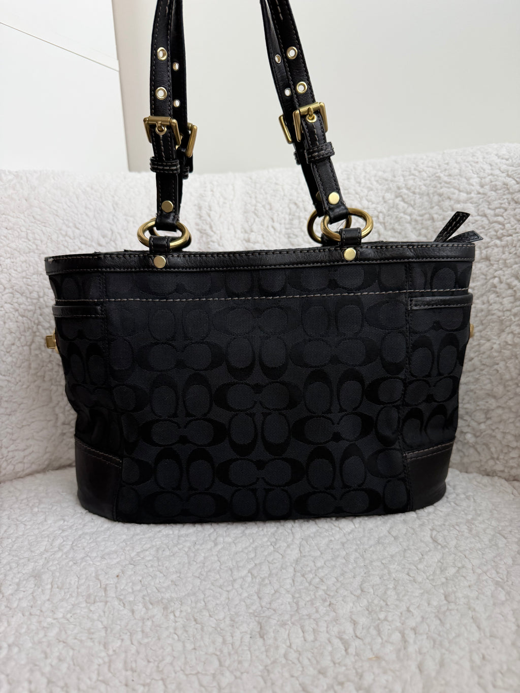 Coach Black Signature Tote