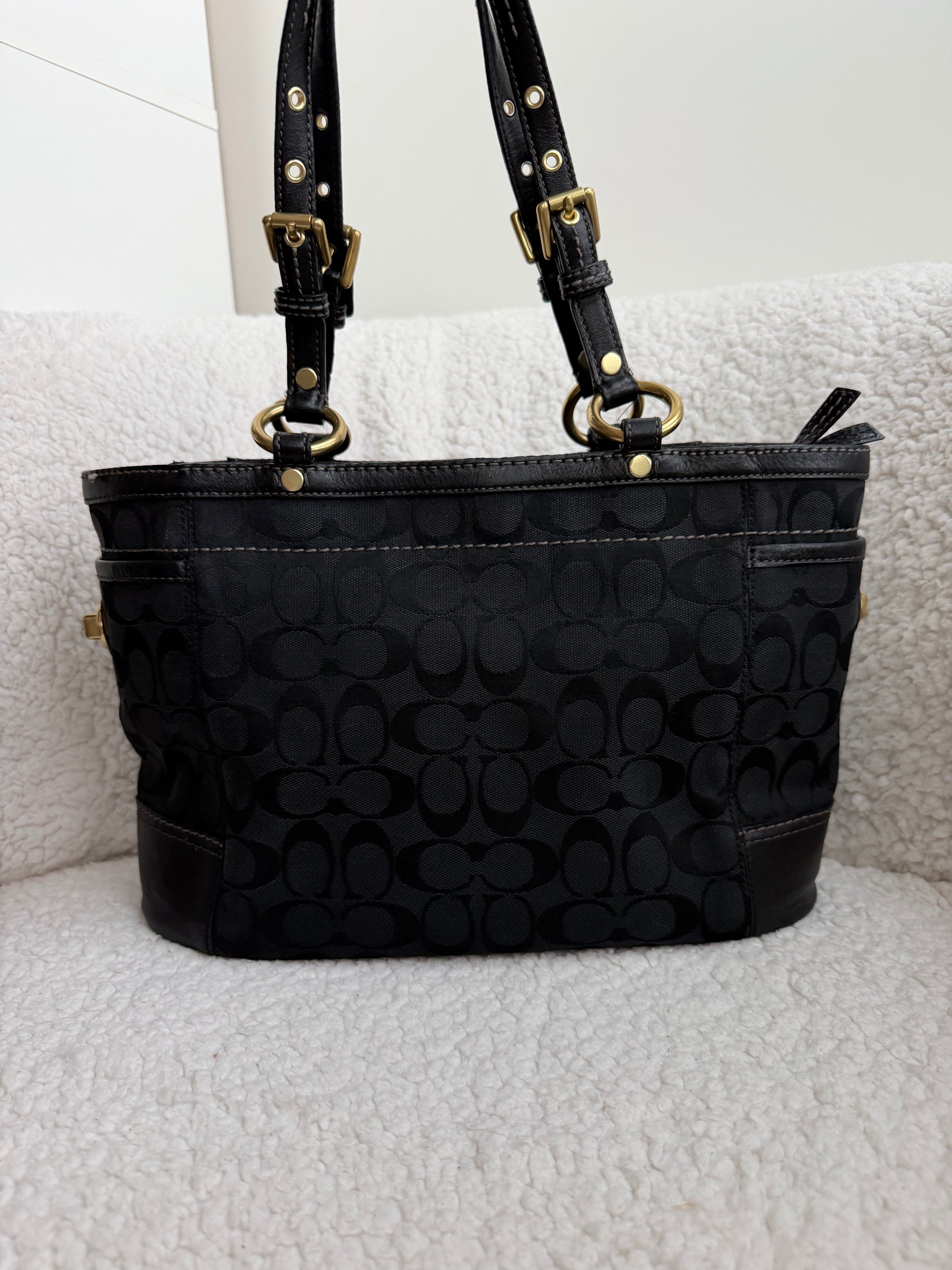 Coach Black Signature Tote
