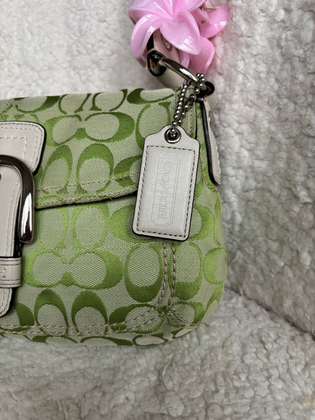 Y2K Coach Soho Green Signature