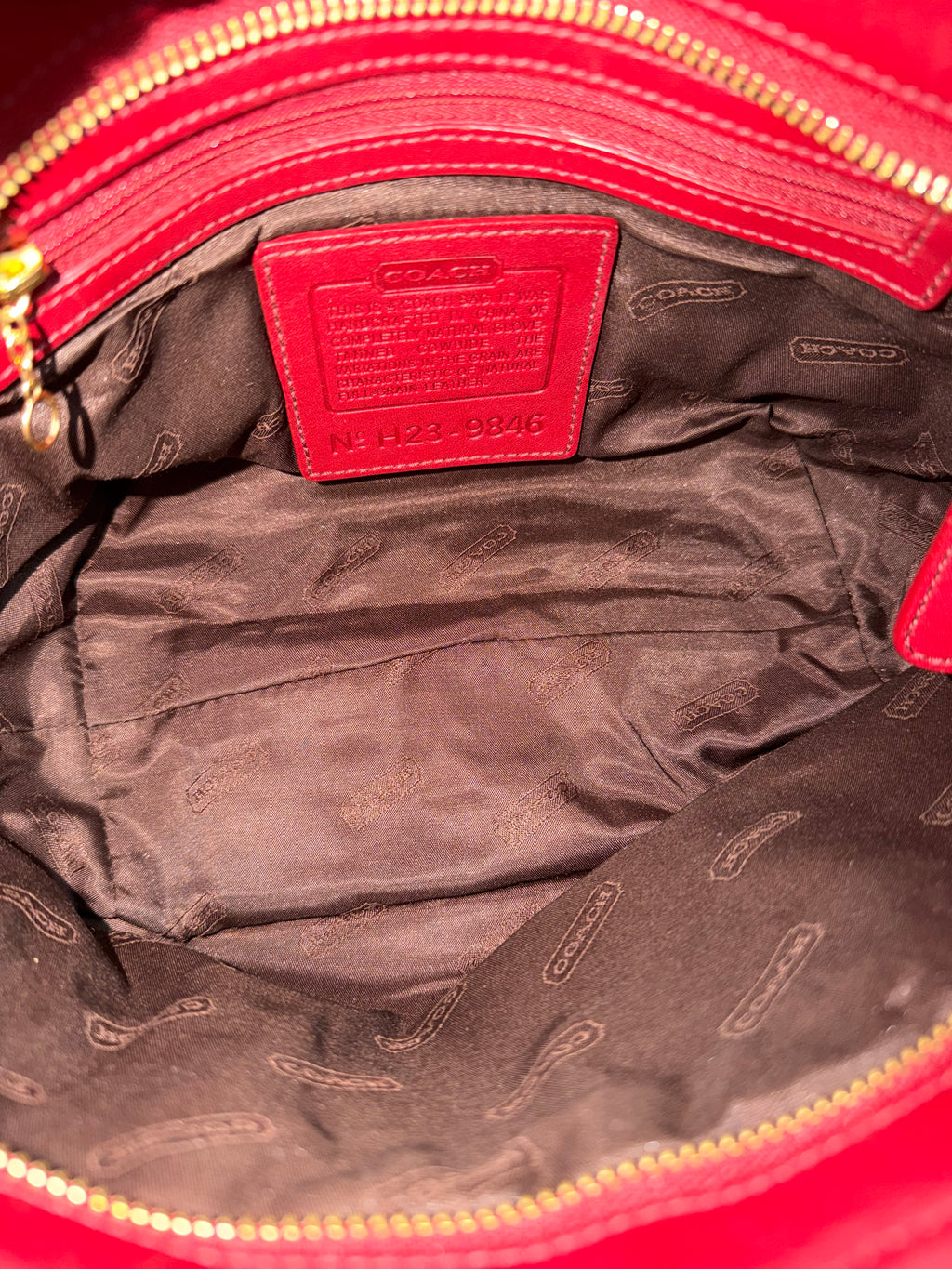 Coach Cherry Red Leather Mini Tote