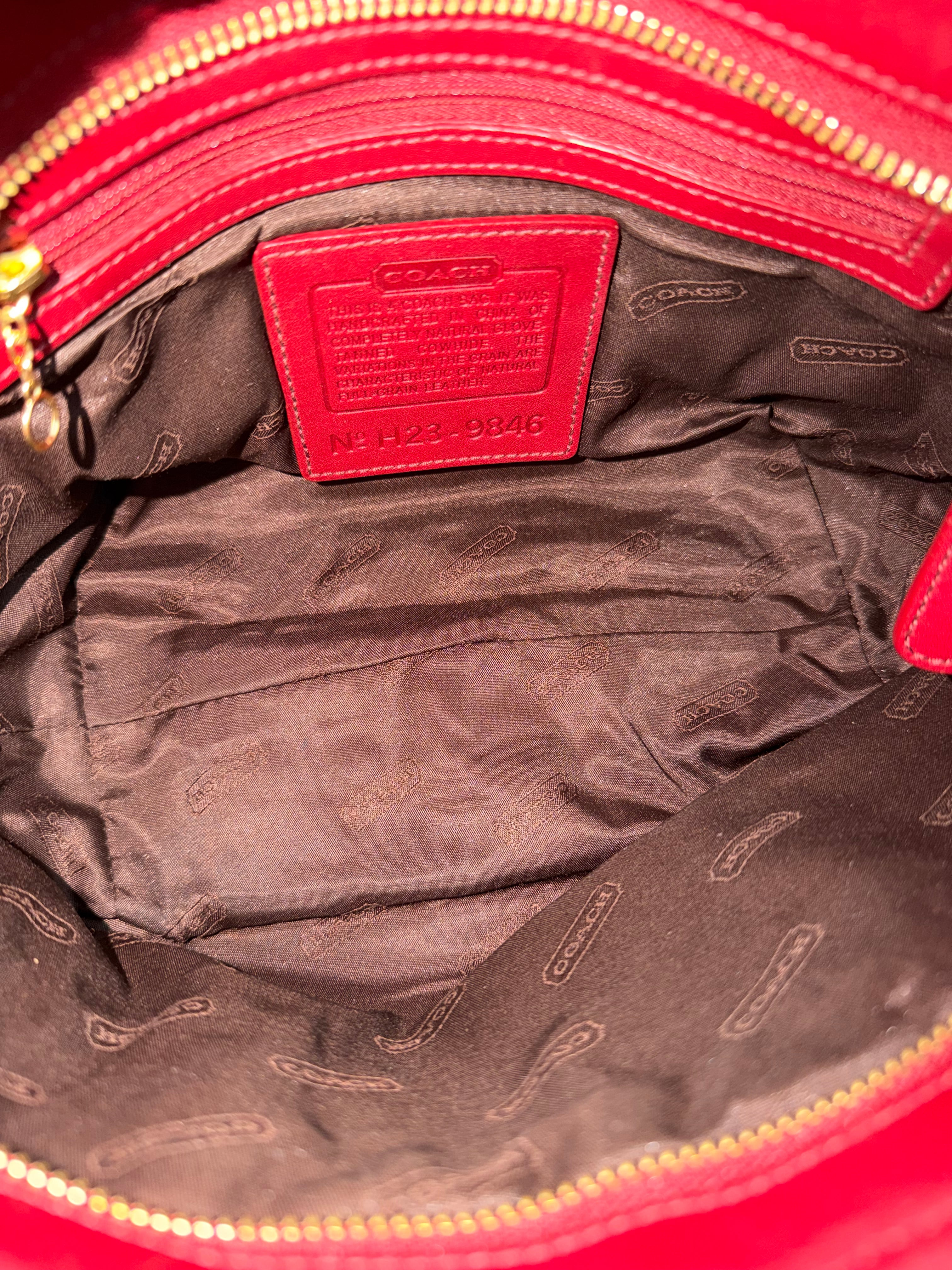 Coach Cherry Red Leather Mini Tote