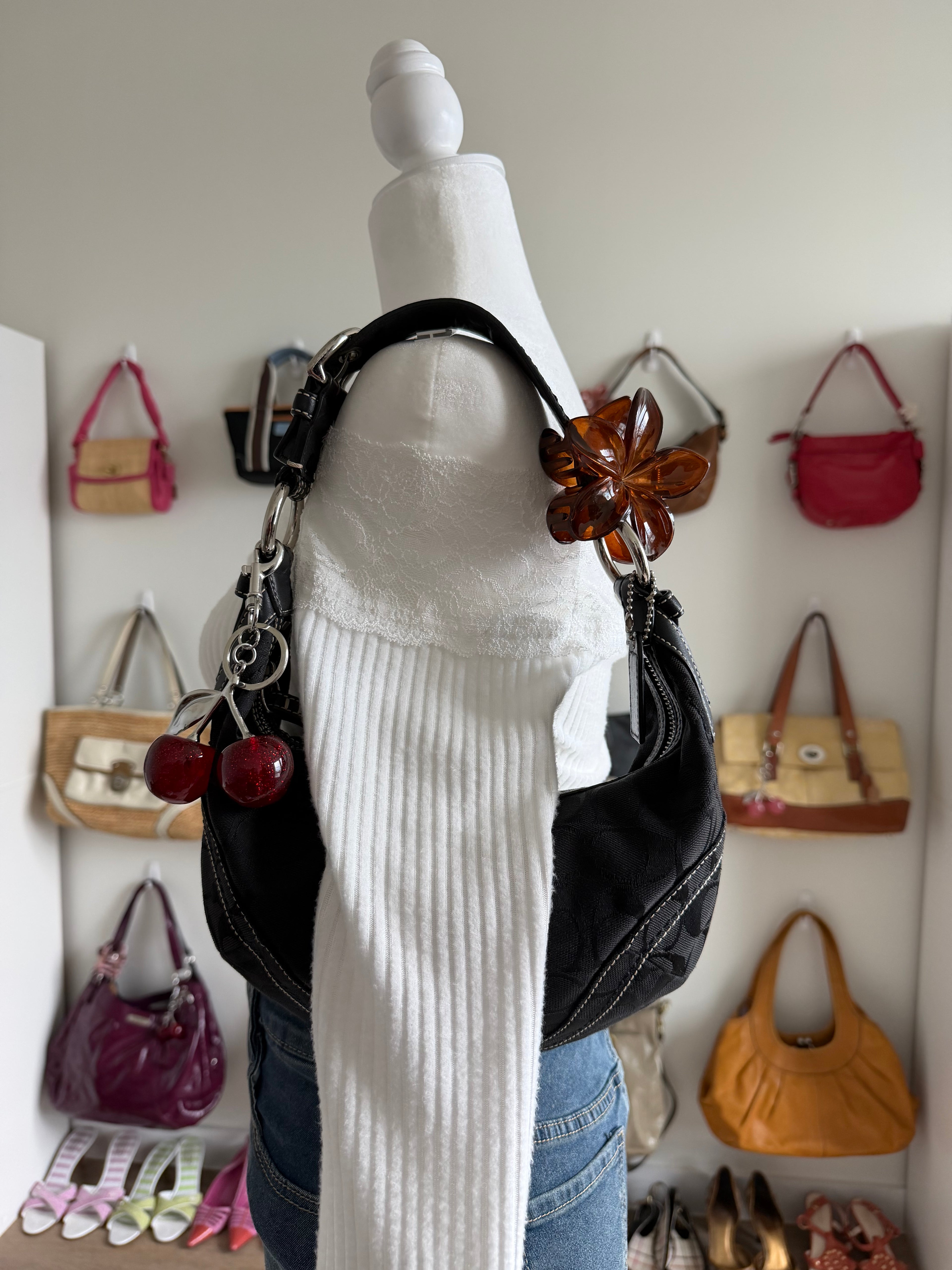 Coach Signature Black Mini Hobo
