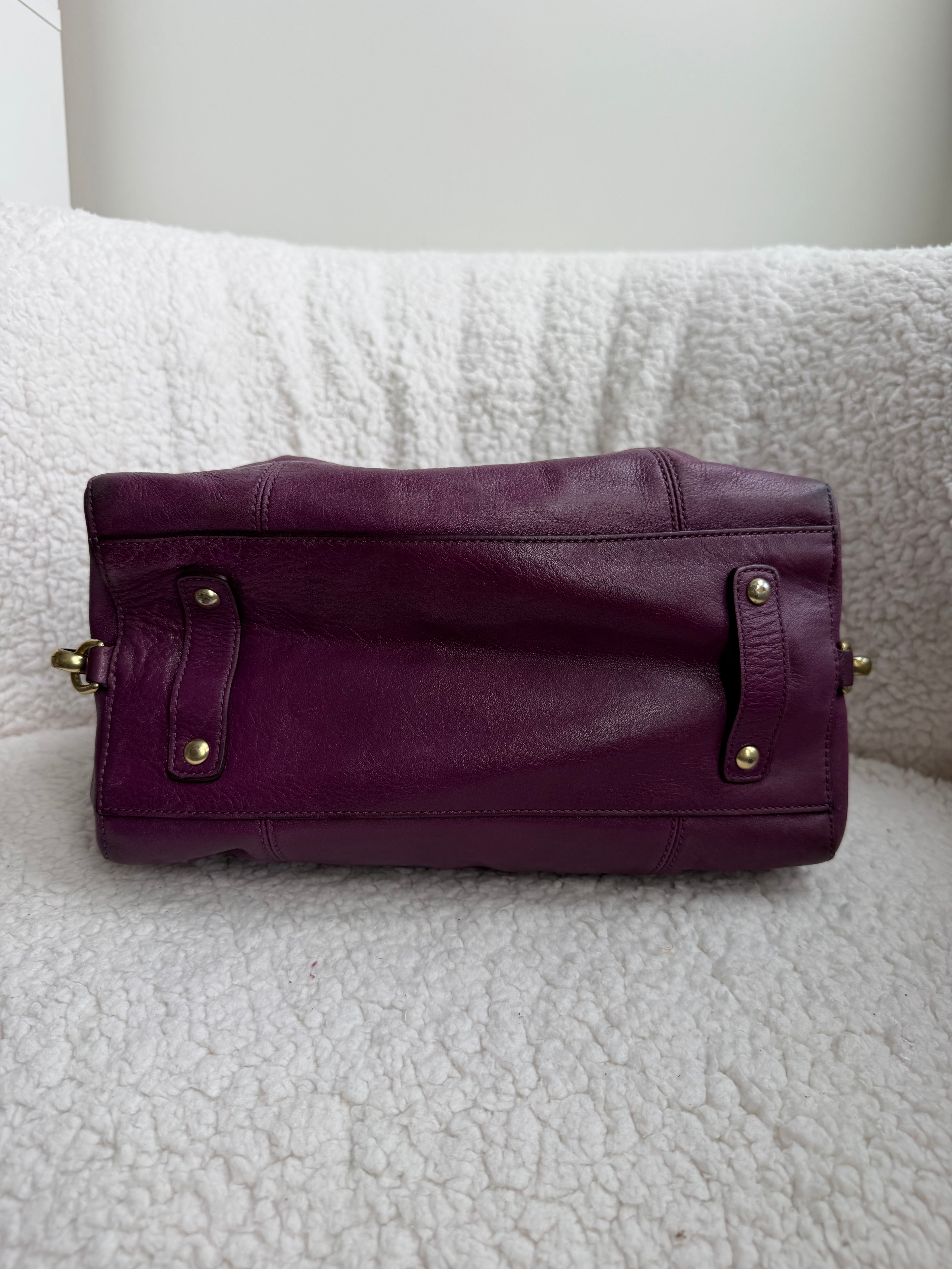 Coach Purple Ashley Leather Satchel