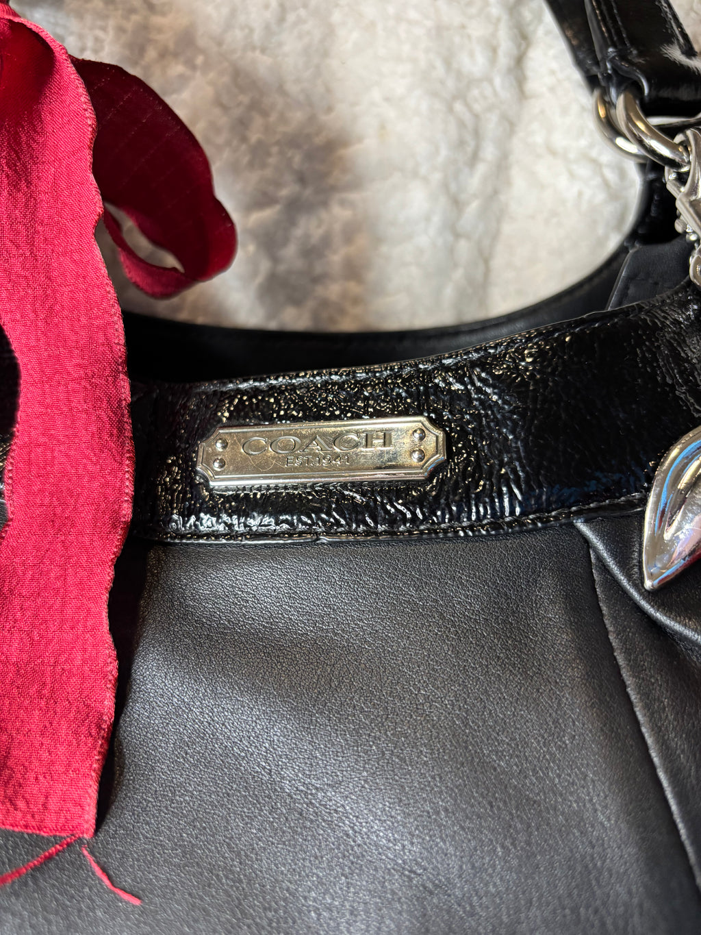 Y2K Coach Black Leather Shoulder Bag