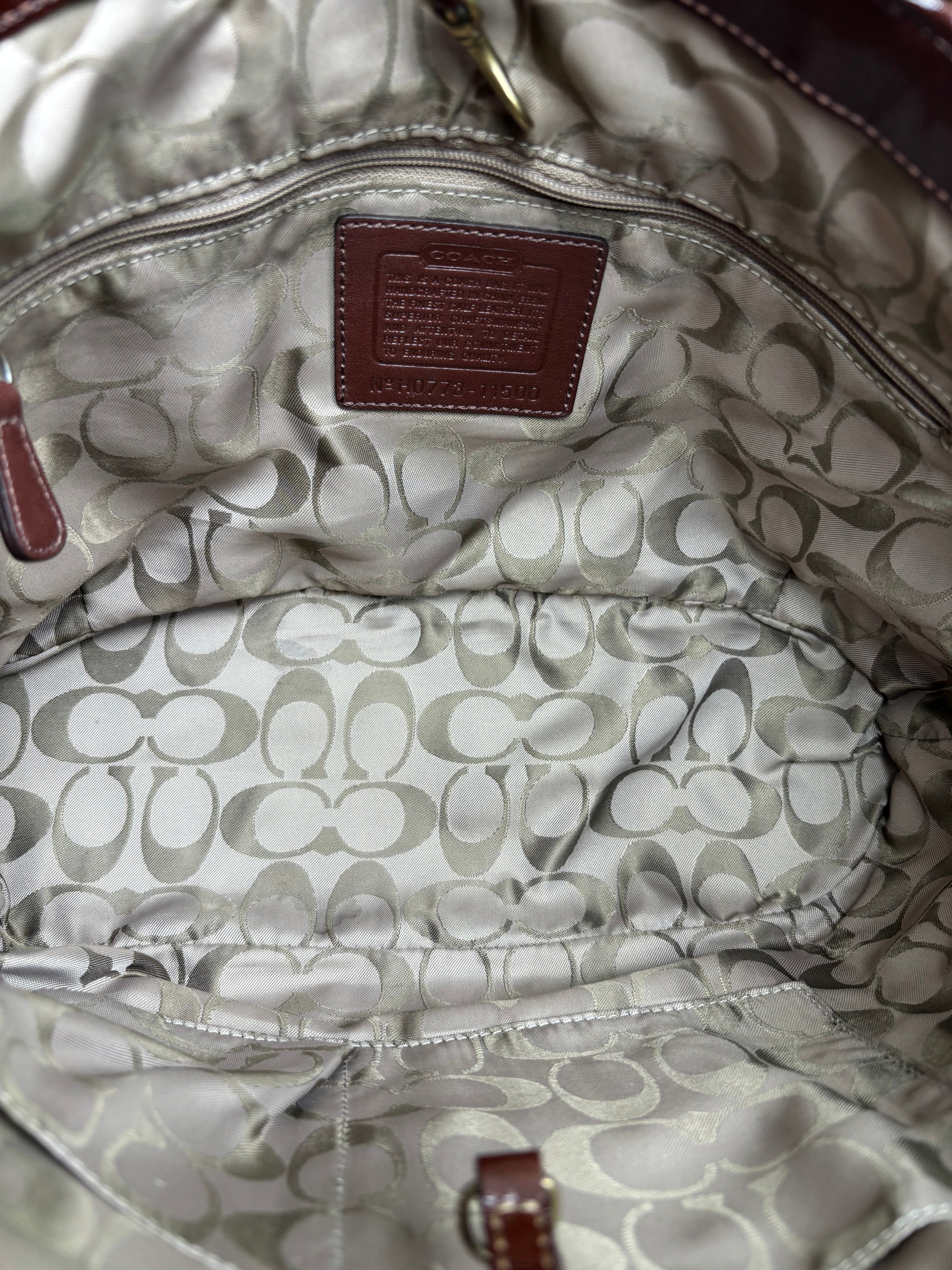 Coach Brown Patent Leather Tote