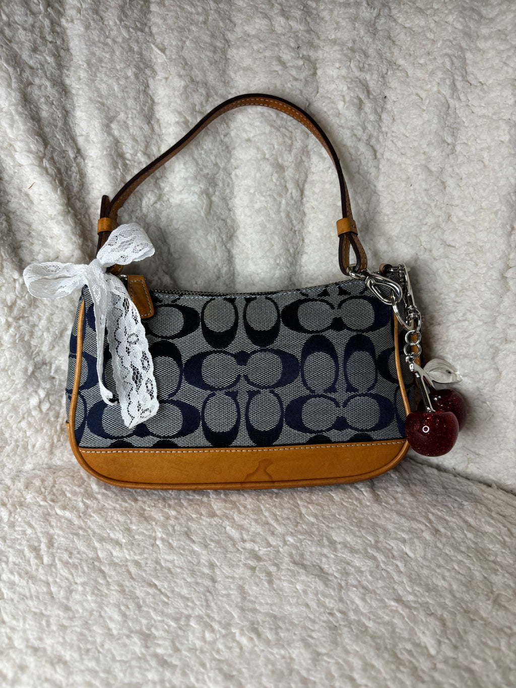 Y2K Coach Demi Bag Blue Denim Signature