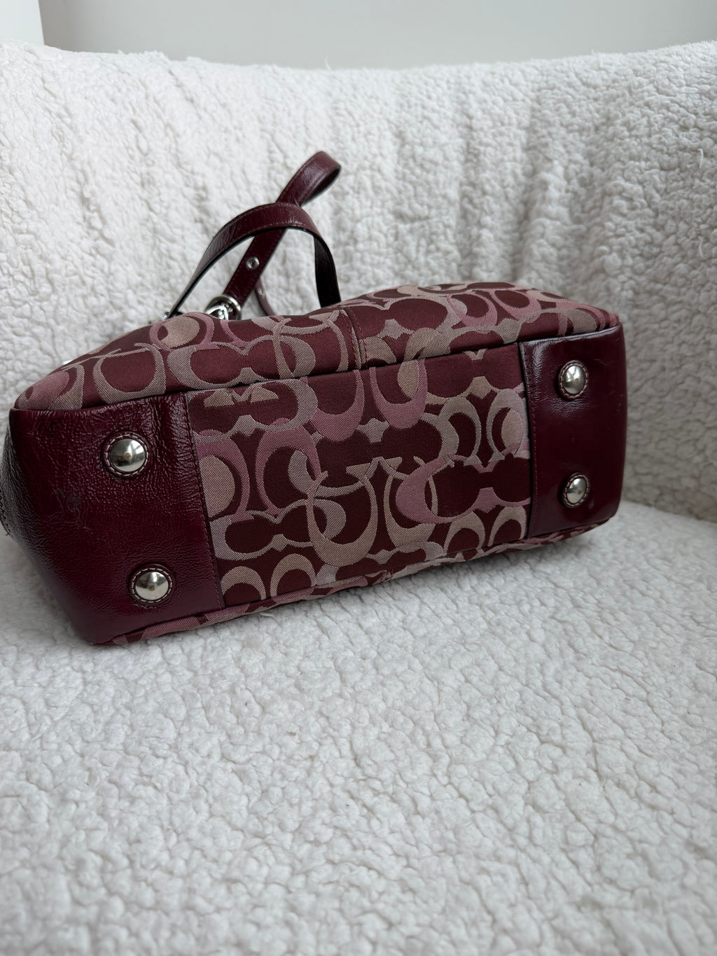Coach Signature Burgundy Tote