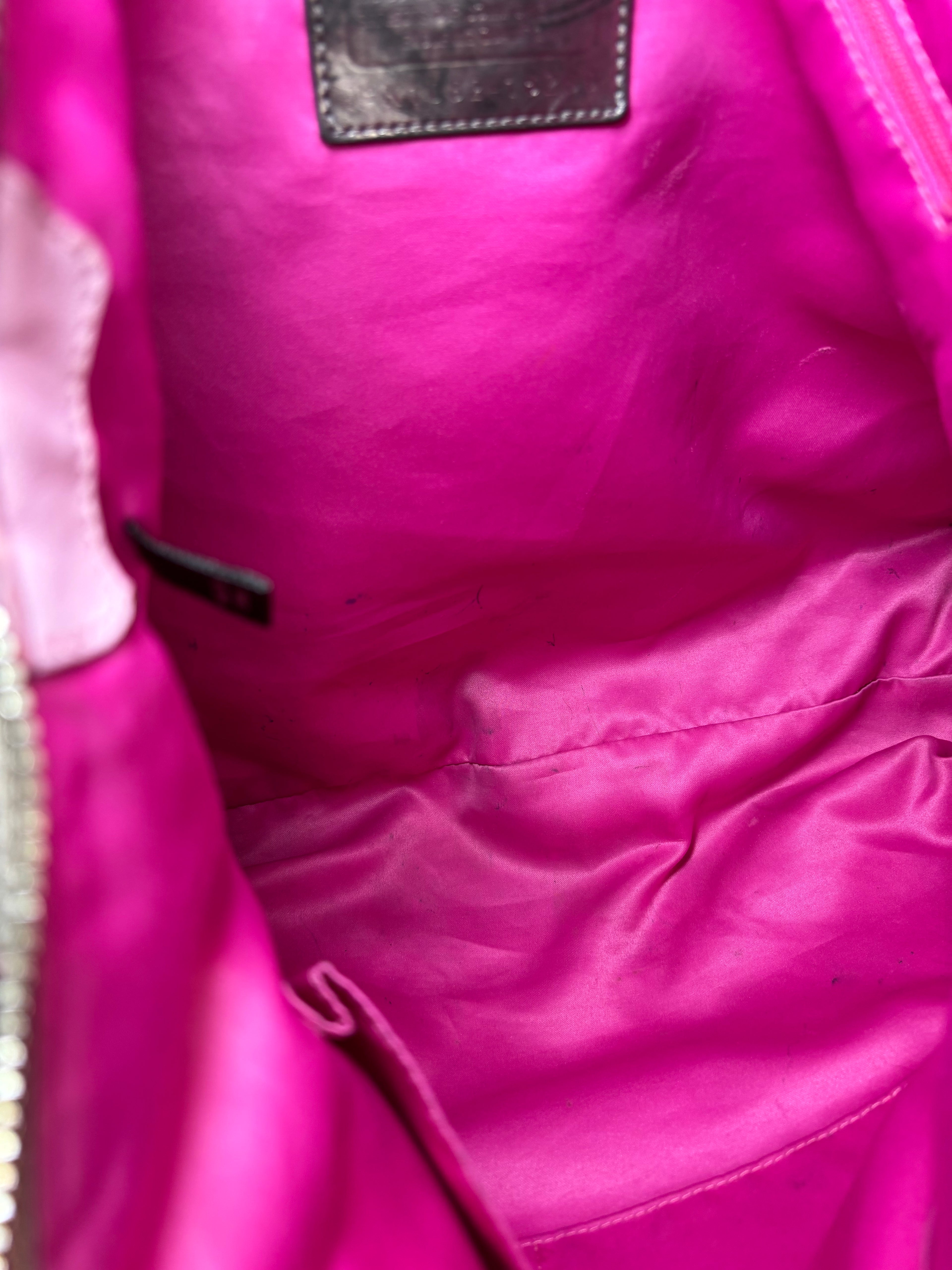 Coach Baby Pink and Brown Poppy Shoulder Bag