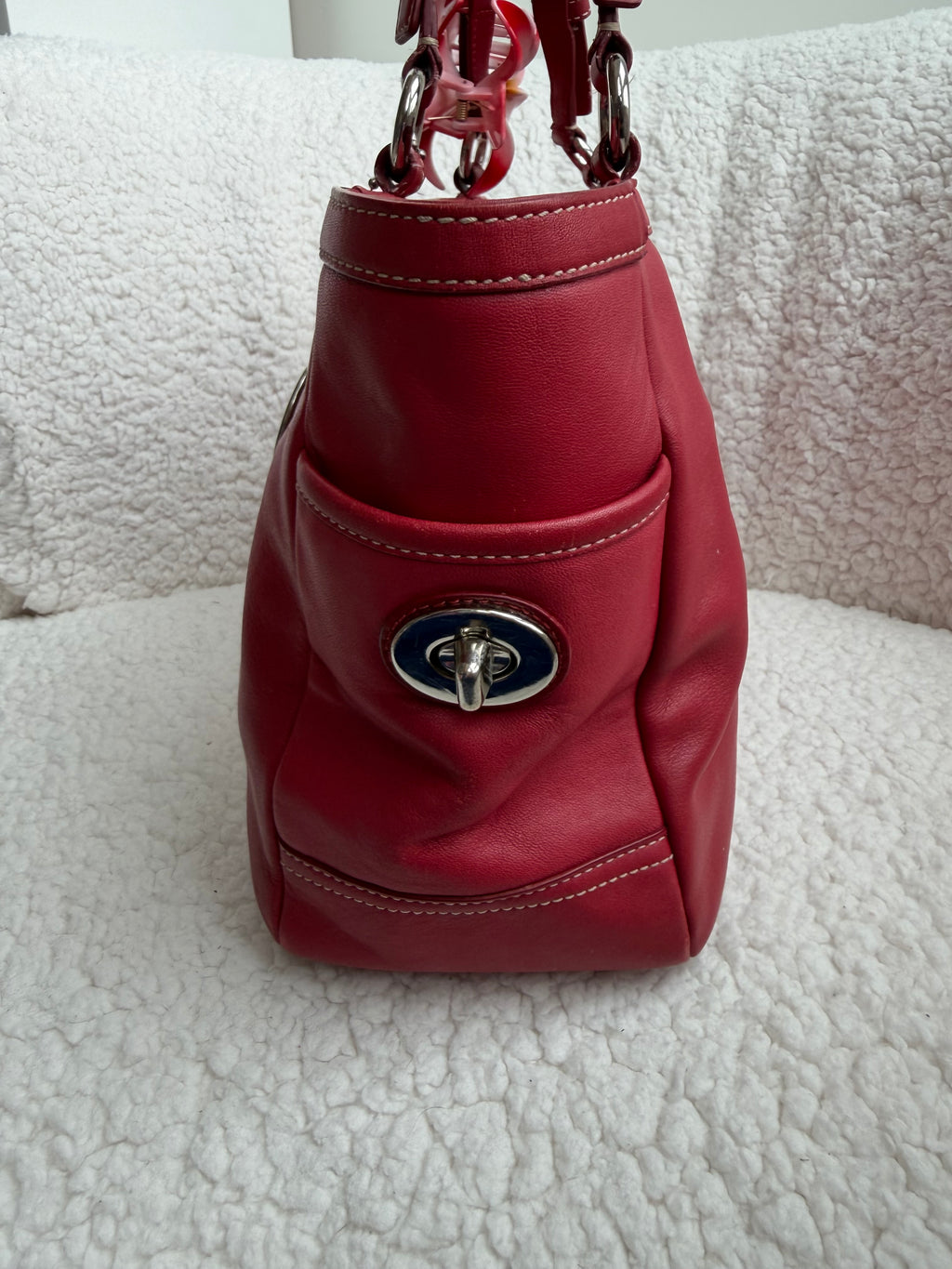 Coach Red Leather Tote