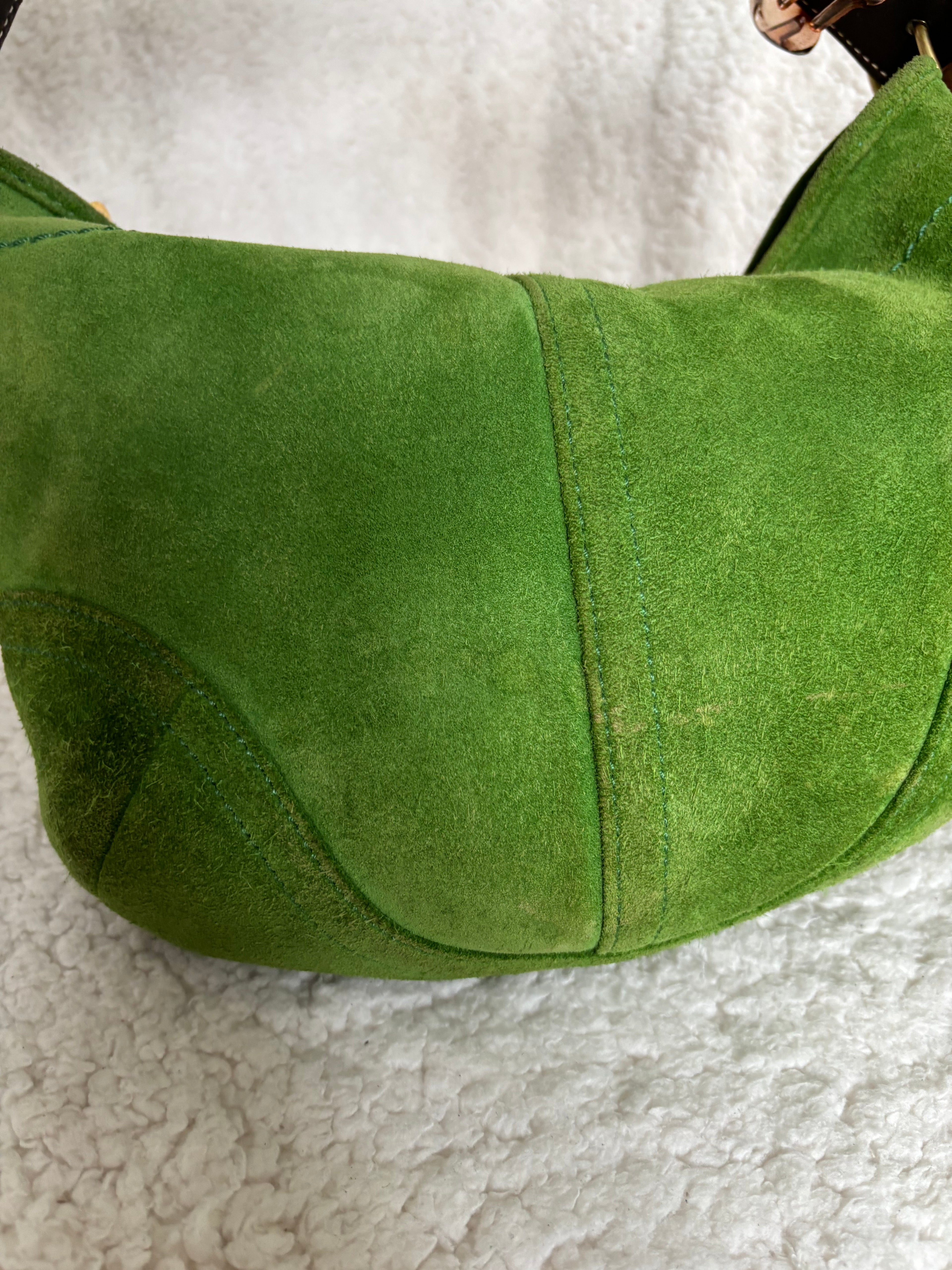 Coach Green Suede Hobo Shoulder Bag 🍒