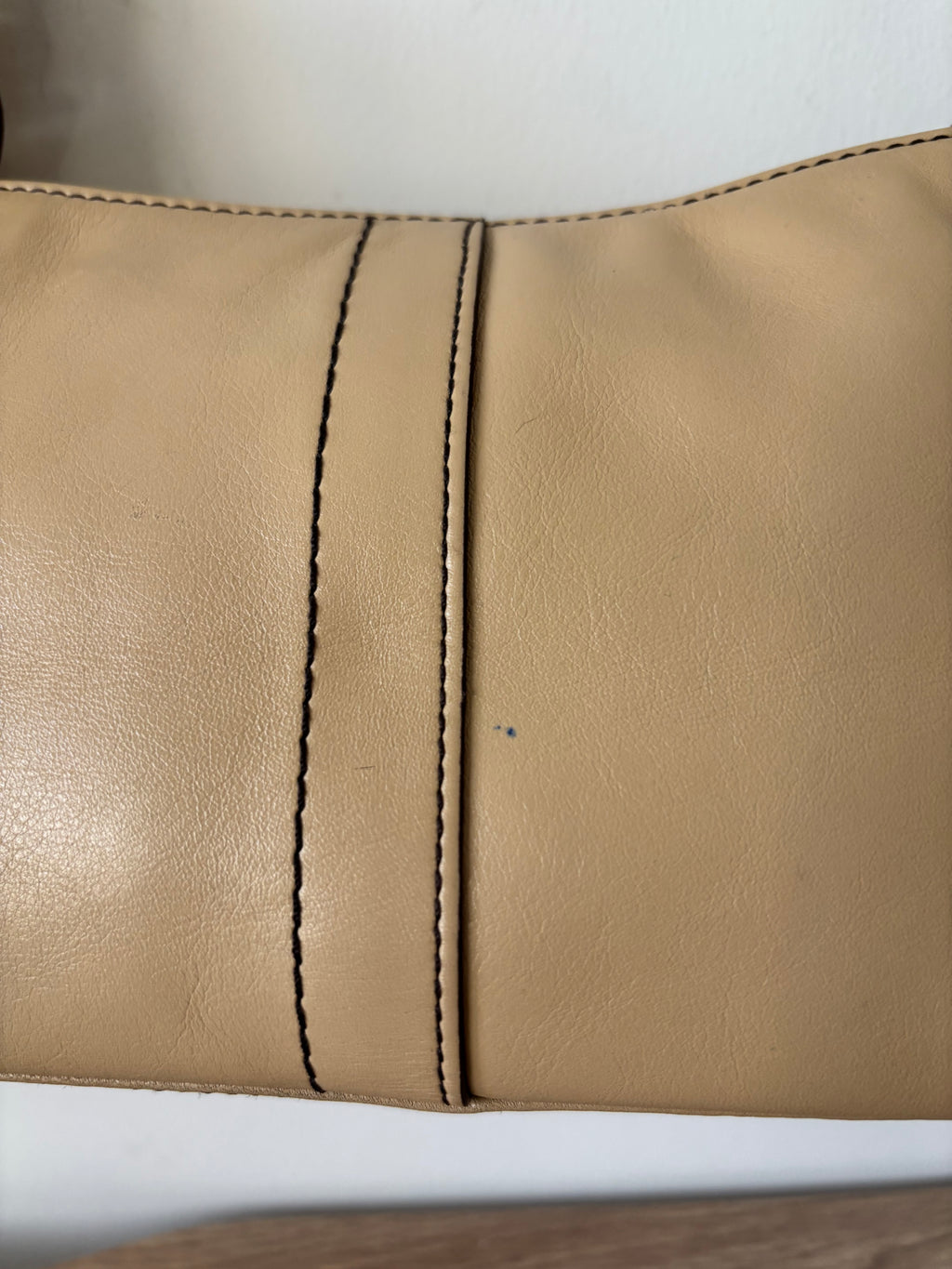Y2K Coach Leather Shoulder Bag Beige