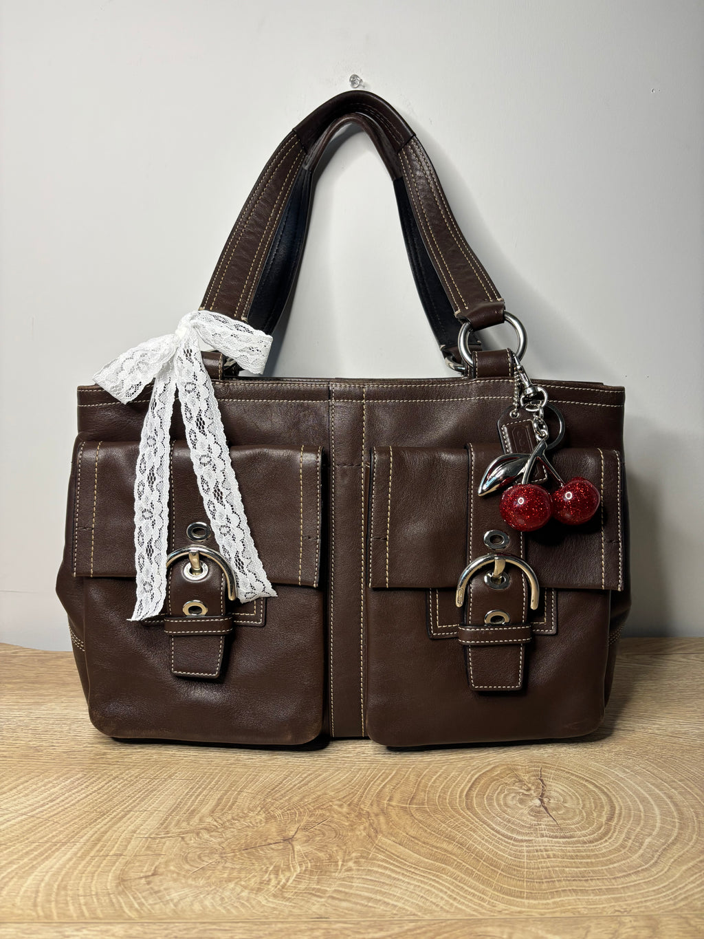 Y2K Coach Soho 2 Pocket Shoulder Bag Brown