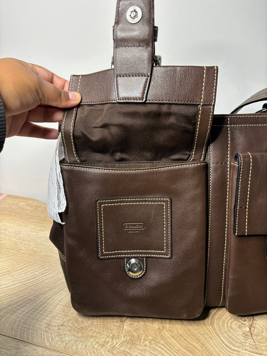 Y2K Coach Soho 2 Pocket Shoulder Bag Brown