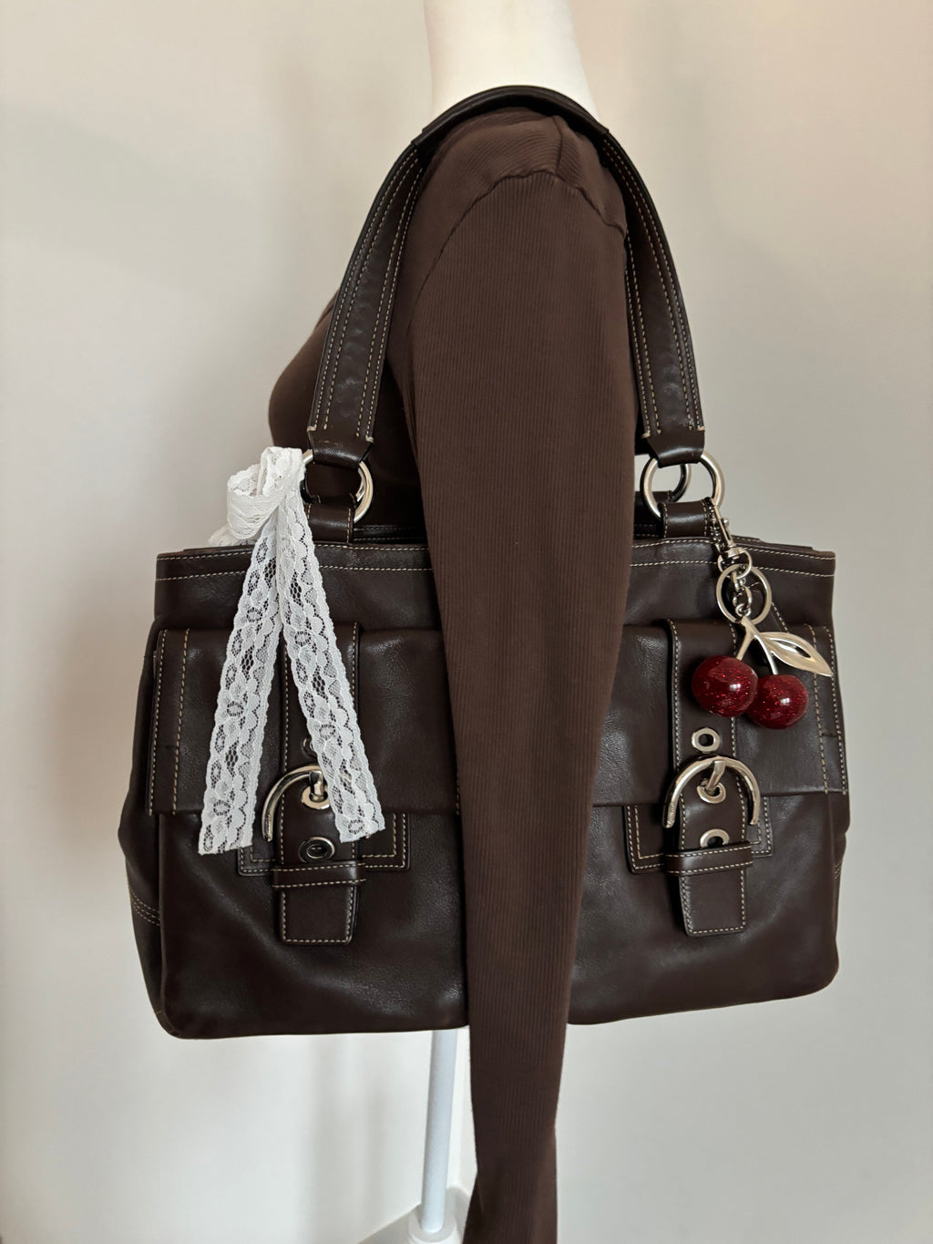 Y2K Coach Soho 2 Pocket Shoulder Bag Brown