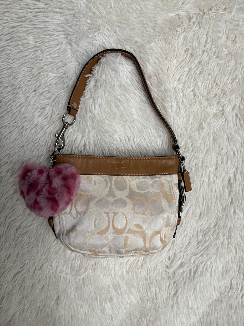 Coach Mini Zoe Beige Shoulder Bag