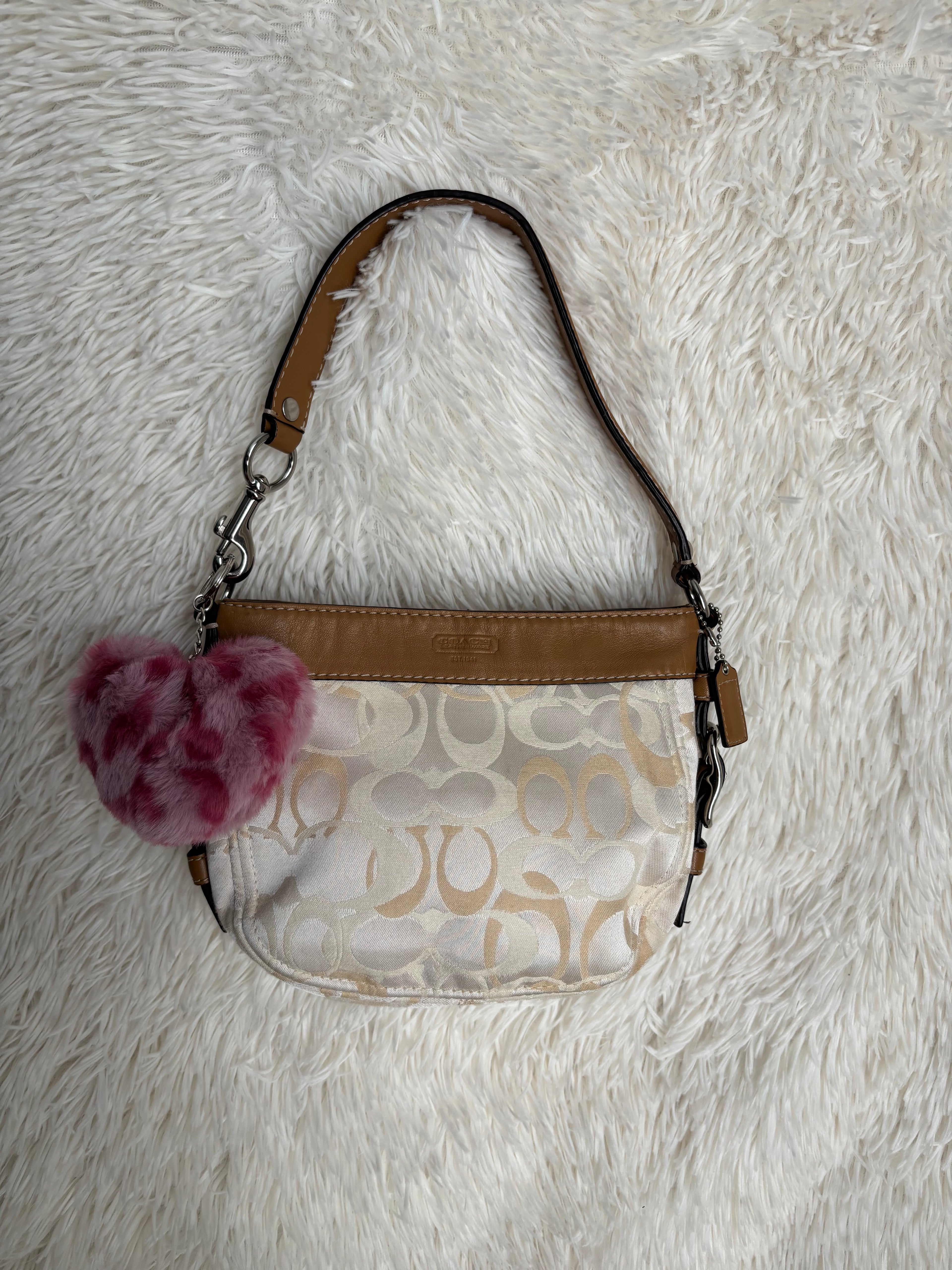 Coach Mini Zoe Beige Shoulder Bag