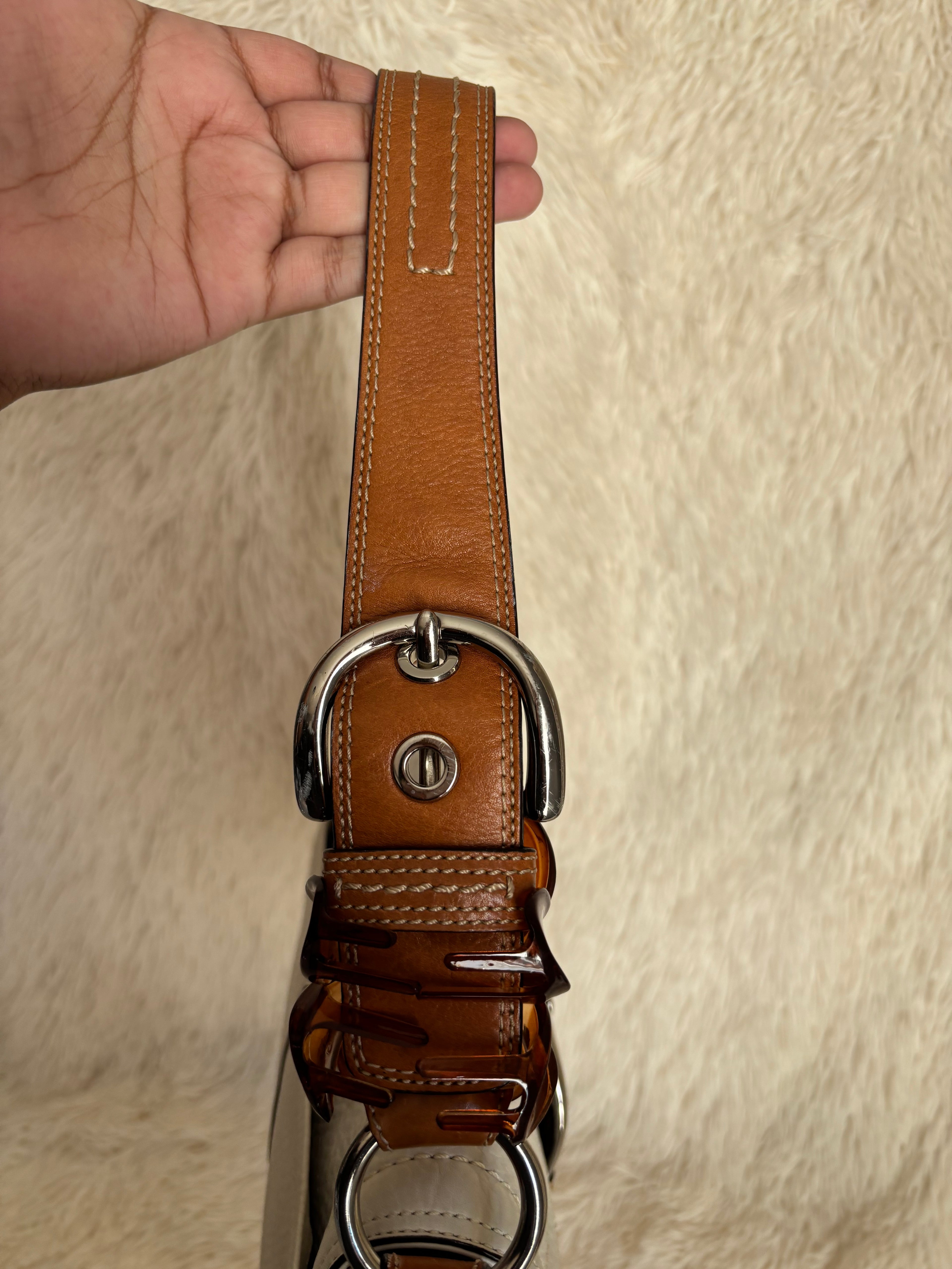 Coach Soho Flap White Pebbled Leather Shoulder Bag