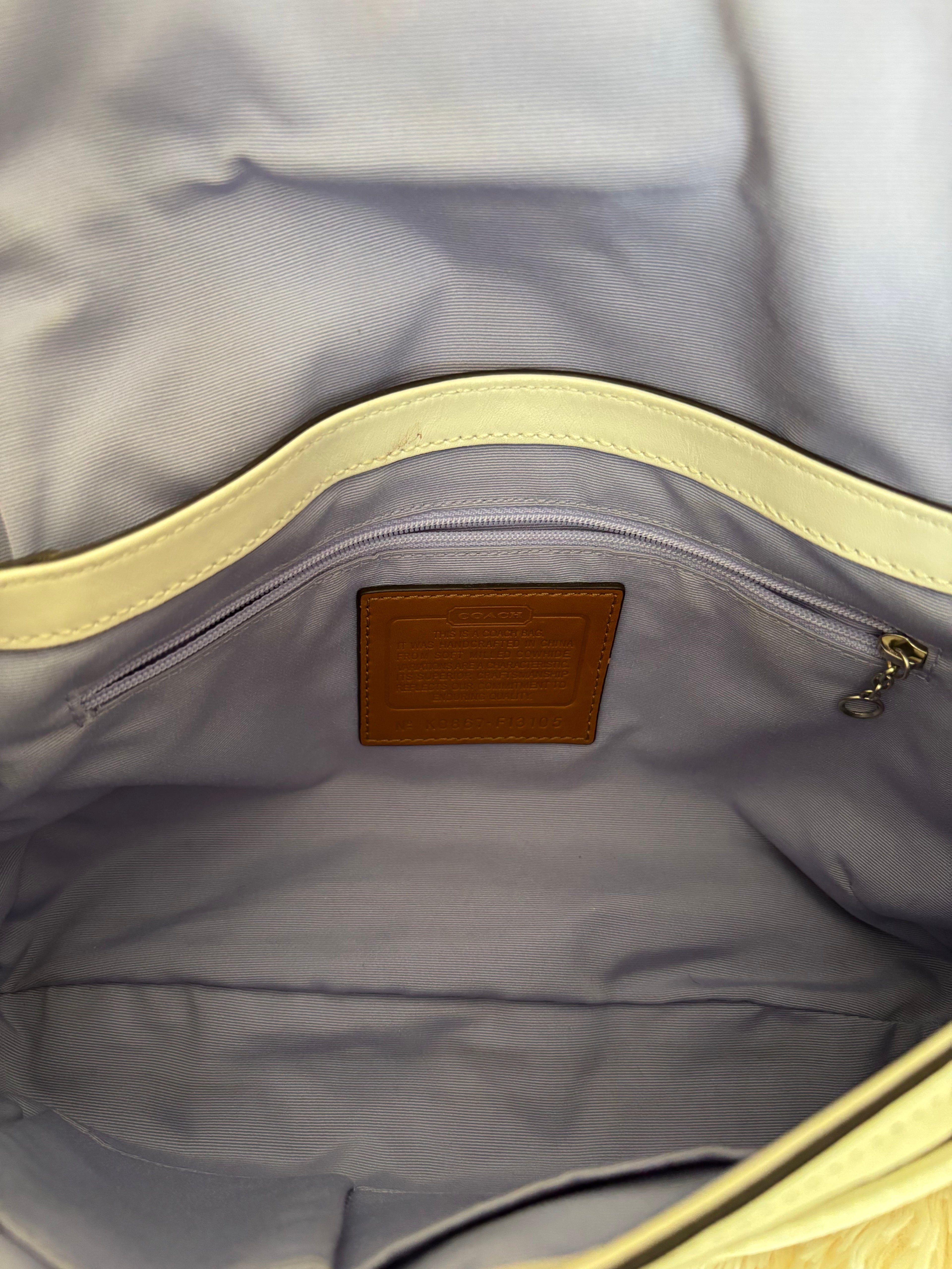 Coach Soho Flap White Pebbled Leather Shoulder Bag