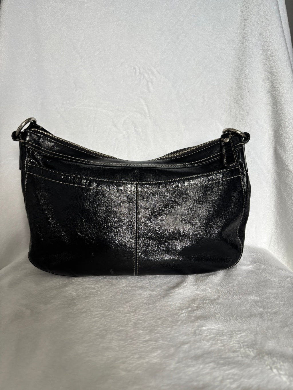 Y2K Coach Black Pleather Shoulder Bag