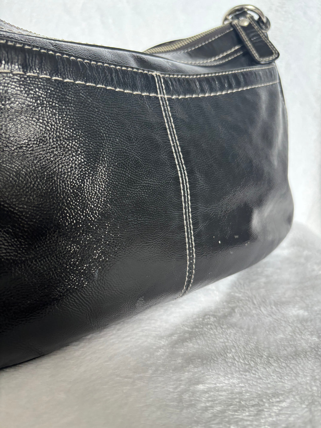 Y2K Coach Black Pleather Shoulder Bag