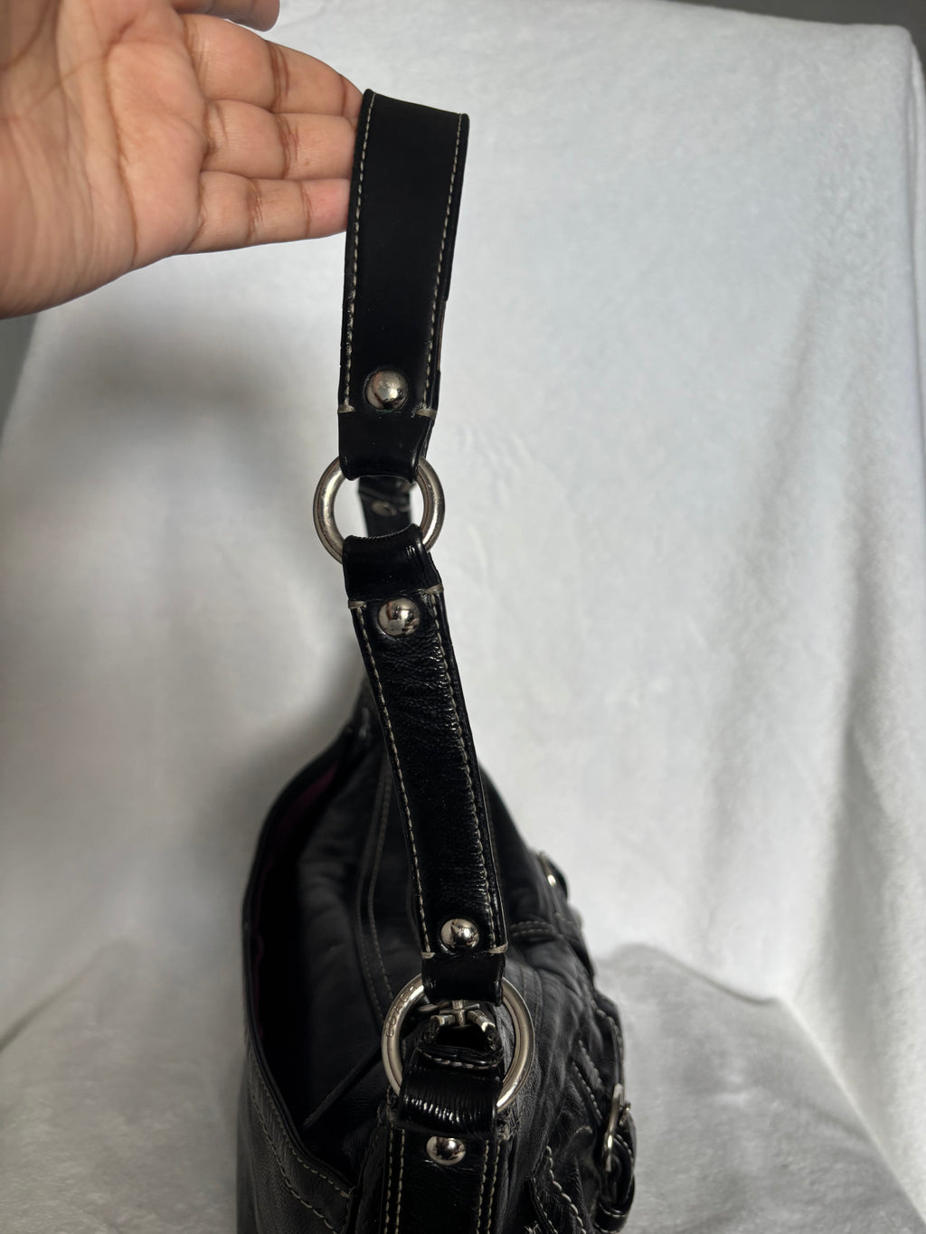 Y2K Coach Black Pleather Shoulder Bag