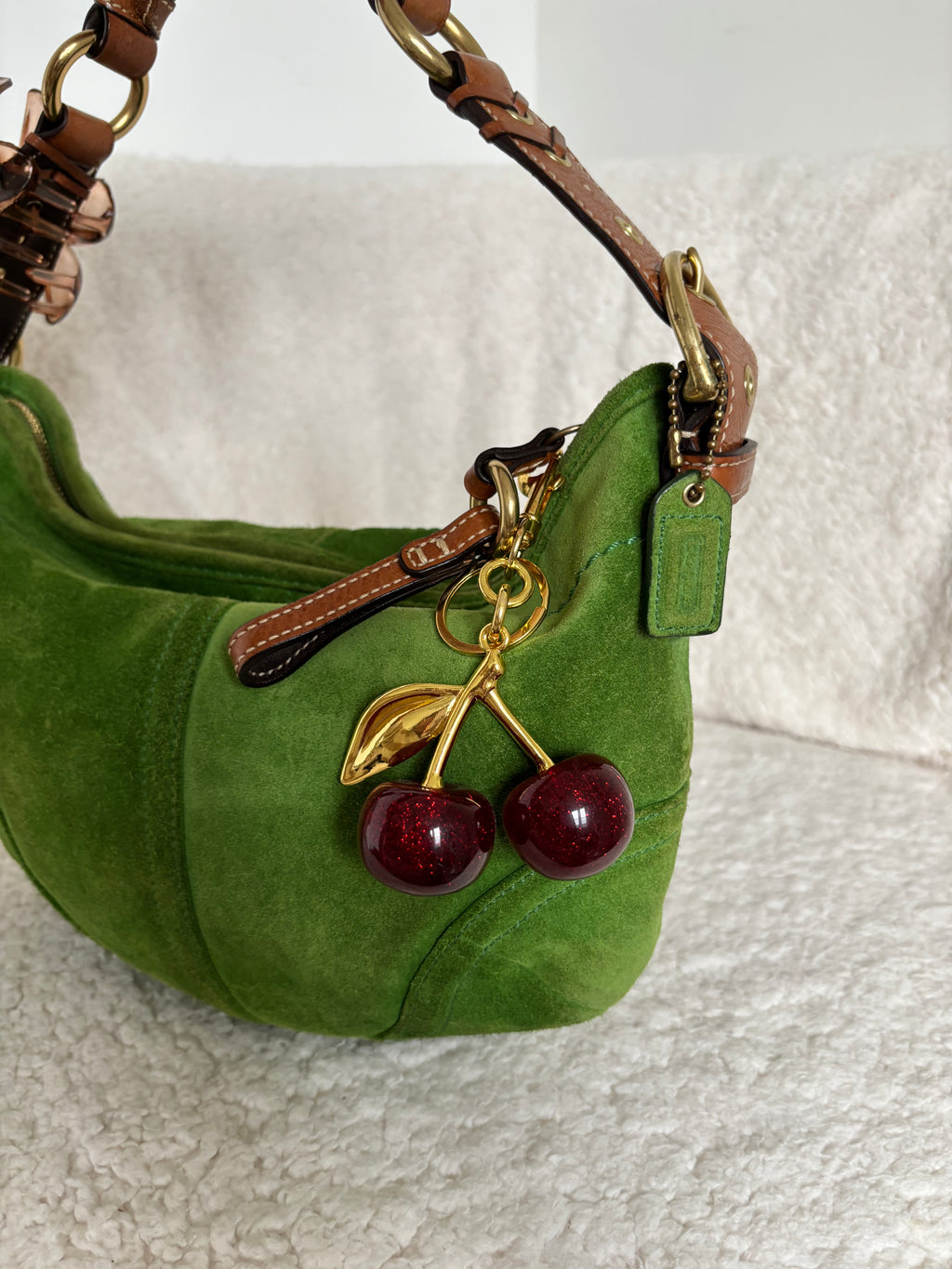 Coach Green Suede Hobo Shoulder Bag 🍒